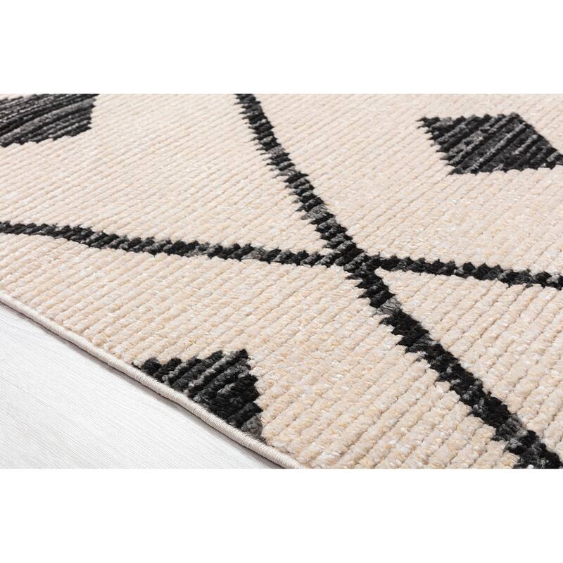 Juniper Collection Ivory Machine Made Indoor Area Rug