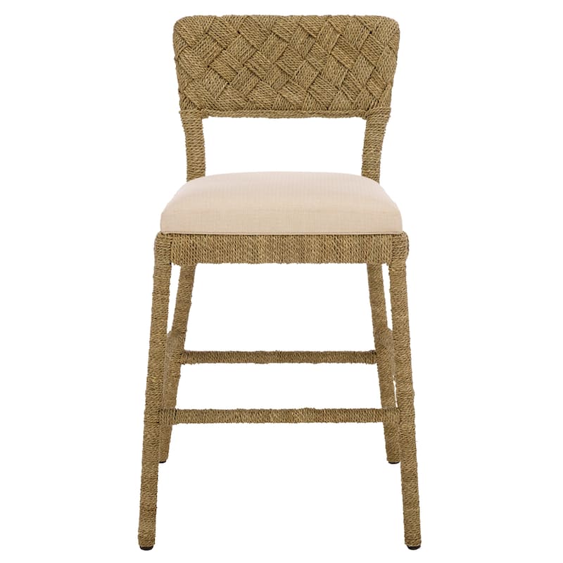 SAFAVIEH Couture Rosemarie Woven Seagrass Counter Stool - 21"W x 22"D x 39"H