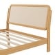 preview thumbnail 6 of 8, Antique Natural Queen Size Platform Bed with Rattan Accents, LED Light and Slat