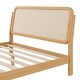 preview thumbnail 13 of 12, Vintage Platform Bed with Rattan Headboard ,Easy Assembly,Queen Size