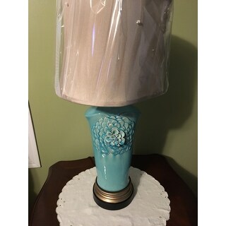 Shop Dimond Organic Flowers Seafoam Table Lamp - Free ...