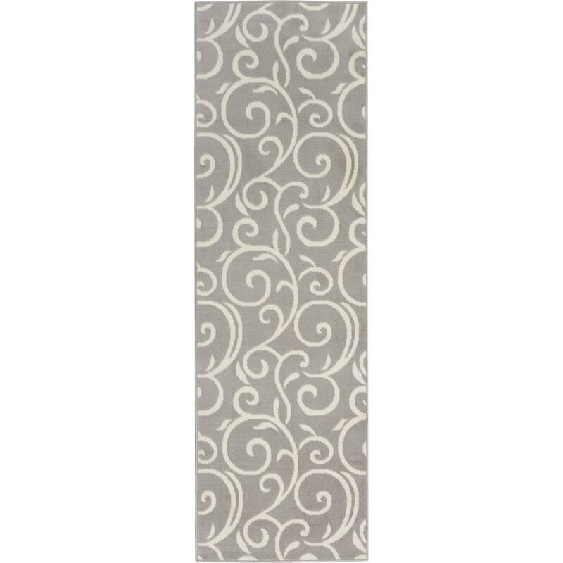Cezew Power Loomed Floral Traditional Durable Area Rug By HomeRoots - 90' X '27' X '0.5