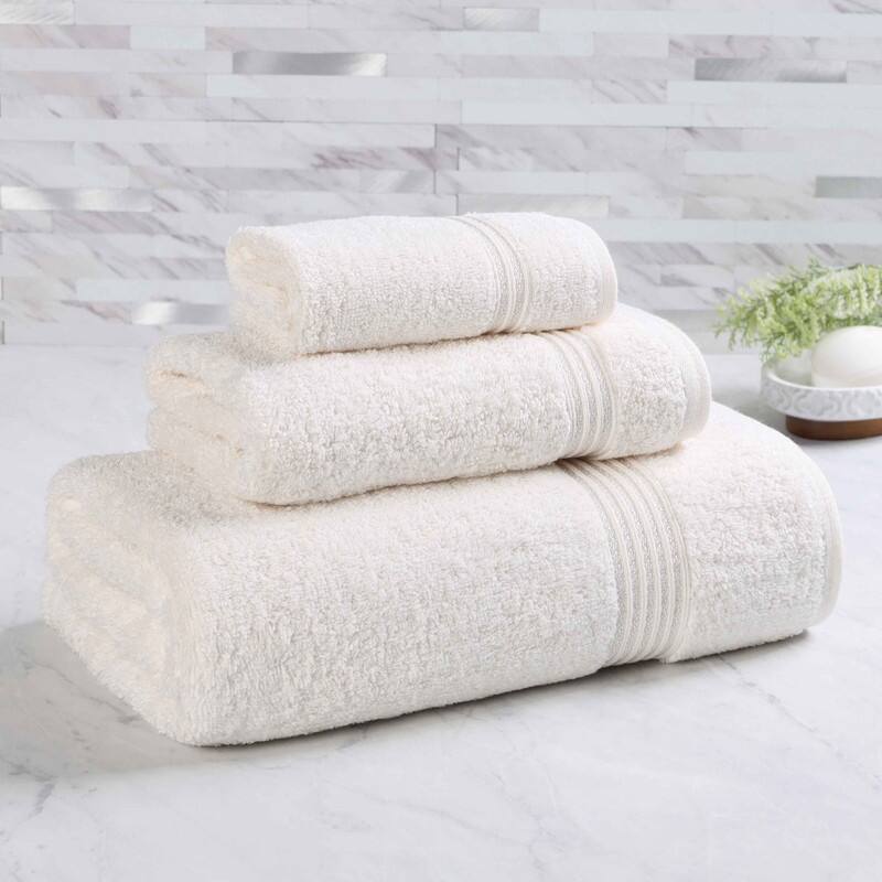 Superior Heritage Egyptian Cotton Absorbent 3-Piece Towel Set - Ivory