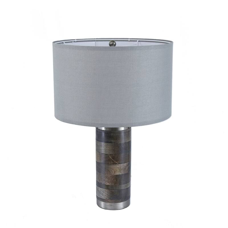 16x16x23.5" Gray and Silver Brushed Table Lamp