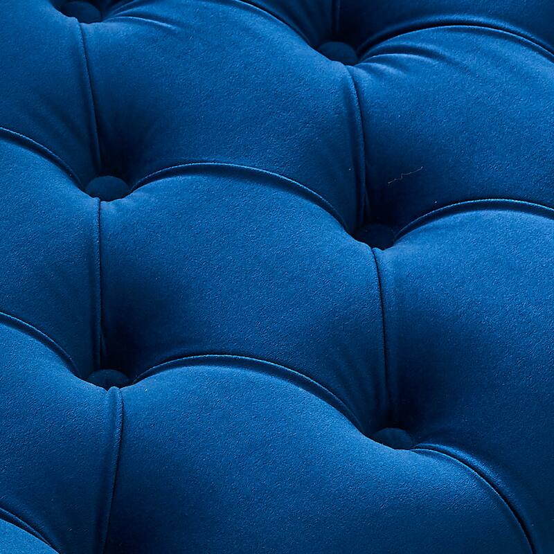 Velci-Velvet Tufted Bench with Stud Detail