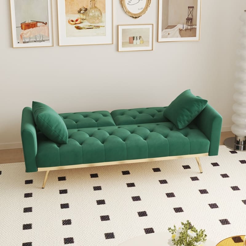 68.30" Velvet double sofa bed in five stylish colors