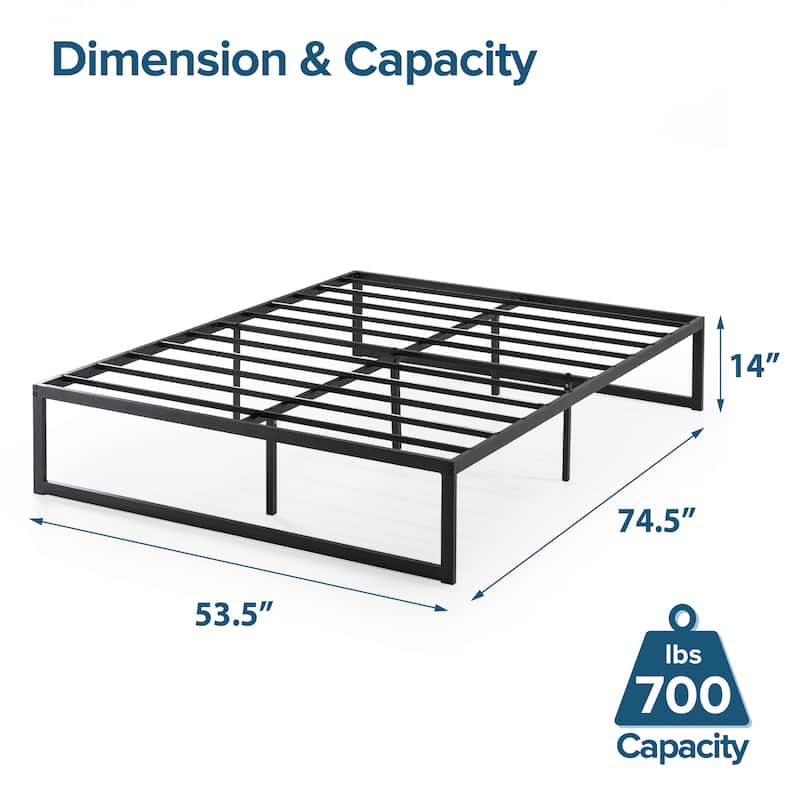 Priage by ZINUS Black Metal Platform Bed Frame - Full