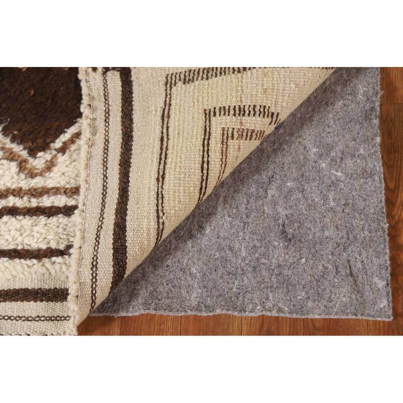 Anatolian Beige Tribal Turkish Runner Rug Handmade Wool Carpet - 3'7"x 10'4"