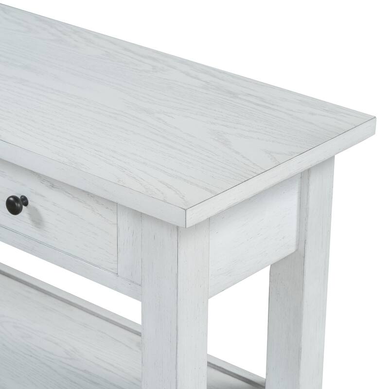 Console Table with Drawer and Two Sturdy Shelves for Entryway, Living Room