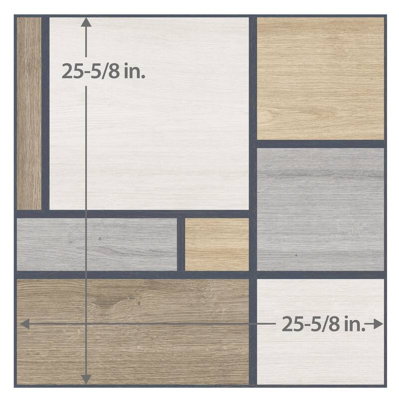 Merola Tile Llama Mondrian 25-5/8" x 25-5/8" Porcelain Floor and Wall Tile