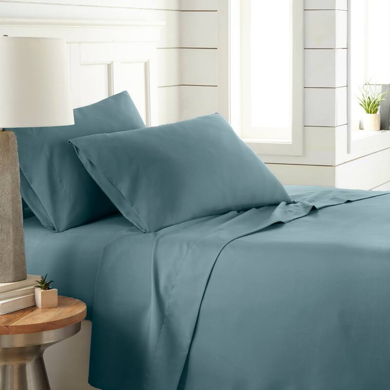 Vilano Classic Ultra-Soft Deep Pocket 4-piece Bed Sheet Set - Steel Blue - California King