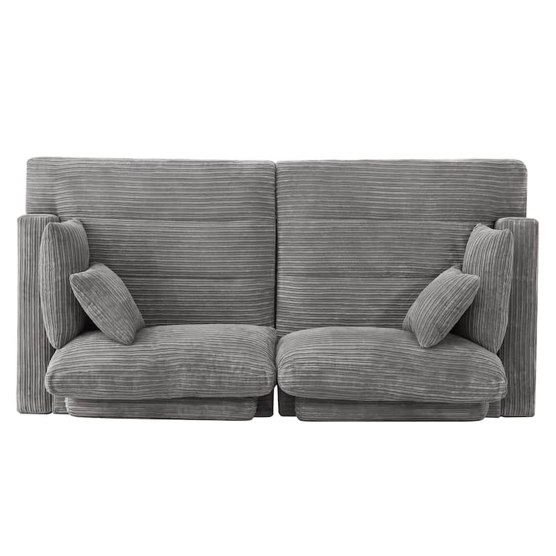 87-in Modern 3-Seater Upholstered Sofa Couch Chenille Design for Living Room