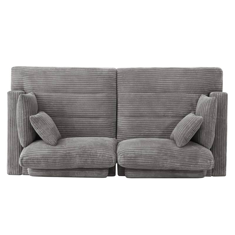 88"W 3-Seater Sofa Chenille Upholstered Couch Modern Loveseat Sofa Wooden Frame Sofa for Living Room