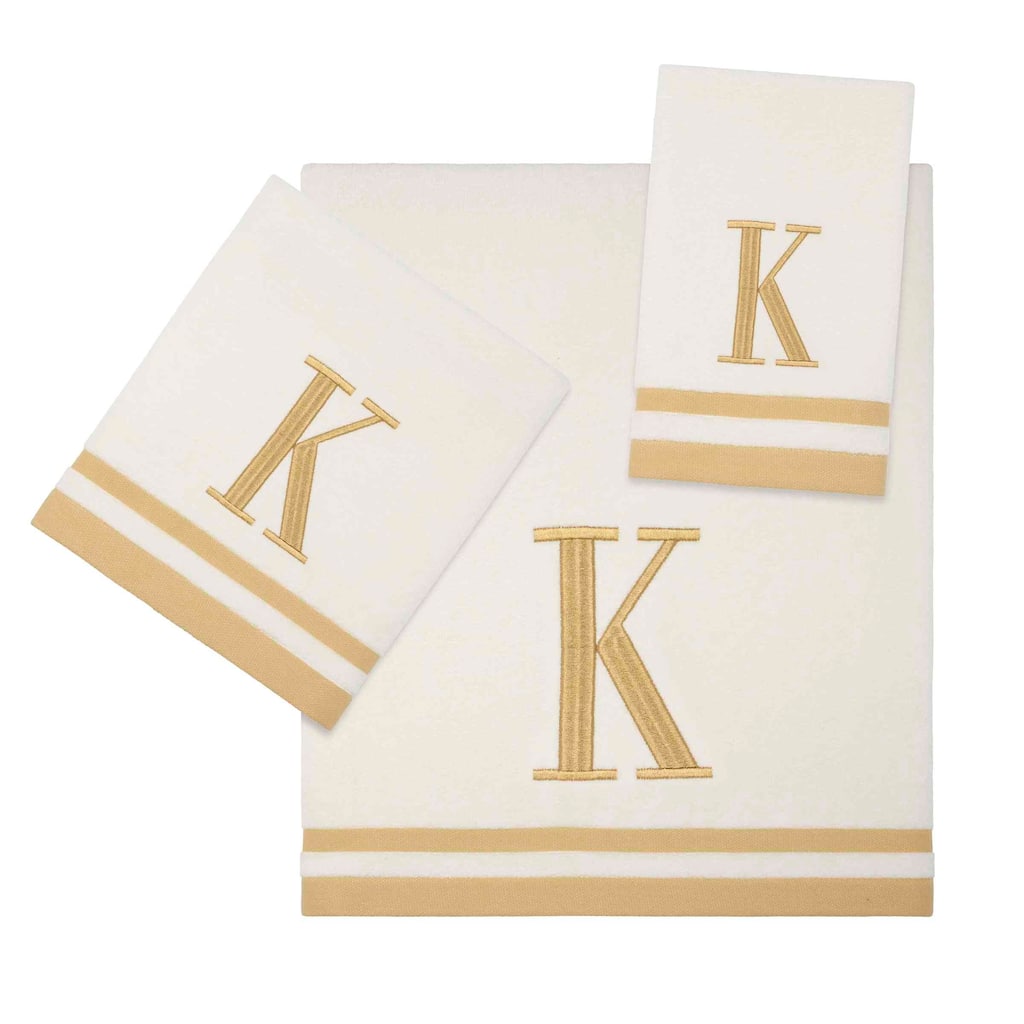 Avanti IVR/GLD Monogram 3-Piece Towel Set