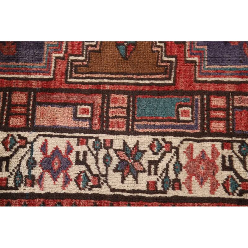 Ardebil Persian Vintage Runner Rug Handmade Wool Carpet - 3'4"x 10'6"