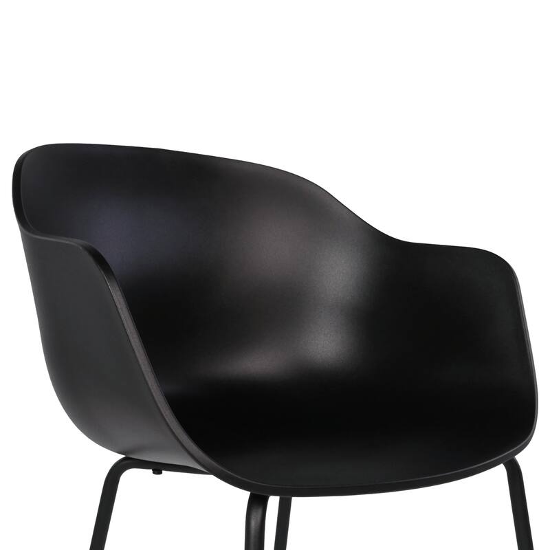 Furnish Theory Curve-K ML Indoor/Outdoor Dining Armchairs Arm Chairs w Polypropylene Shell & Powder-Coated Steel Legs (Set of 2)