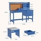 preview thumbnail 3 of 18, Adjustable Tilt Kids Desk and Chair Set - Wooden Study Table with Drawer, Cork Board & Hutch - Student Writing Desk