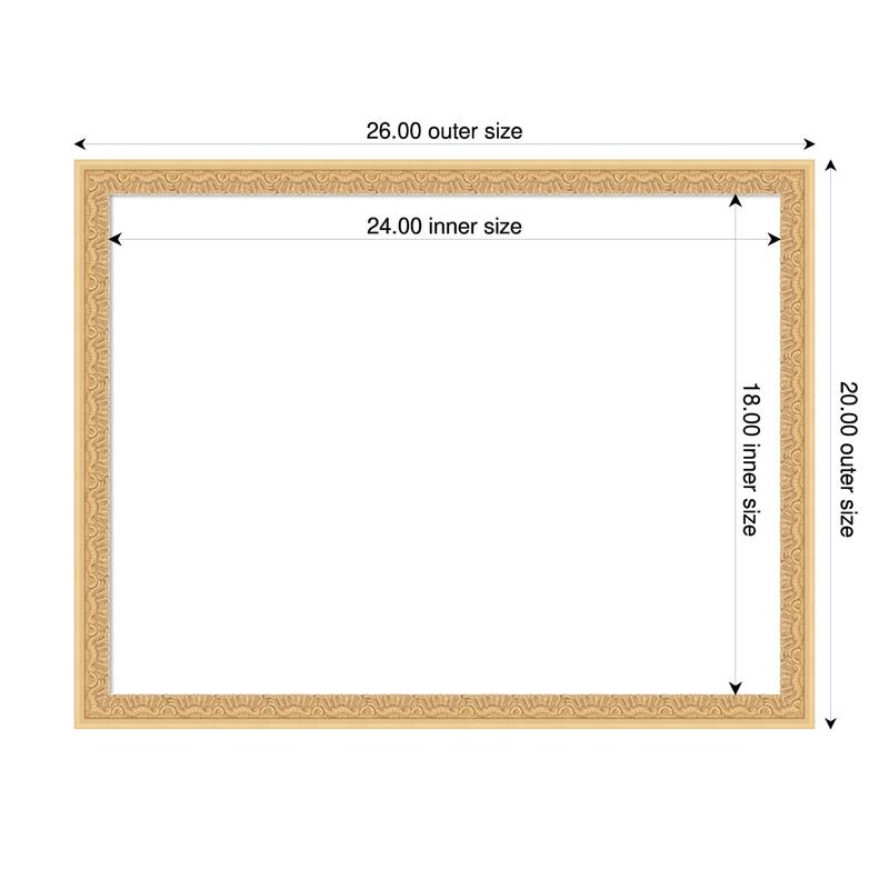 Bethany Framed Dry Erase Magnetic Board - 26 x 20 in - Bethany Gold