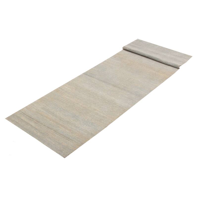 ECARPETGALLERY Hand-knotted Opulence Blue Jute Rug - 3'1 x 13'7