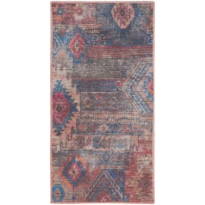New Concept Washables Southwestern Machine Washable Area Rug