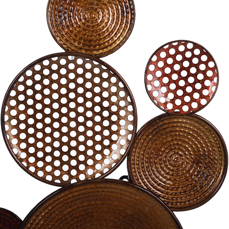 StyleCraft Nobu Circle Metal Wall Art - Copper & Bronze