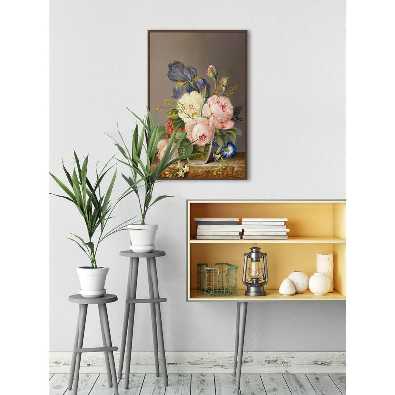 Garden and Flowers Floater Framed Print on Canvas