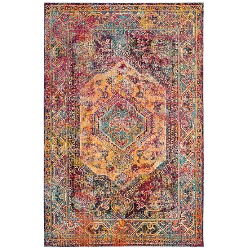 SAFAVIEH Crystal Elmije Vintage Boho Oriental Rug - 5' x 8' - Teal/Rose