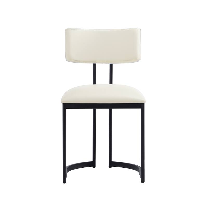 Manhattan Comfort Juno Metal Vegan Leather Side Chair