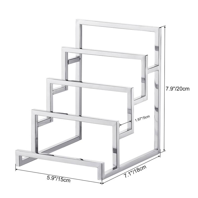 Clutch Purse Display Stand 4 Layer Wallet Display Metal Clutch Riser - Silver - Silver