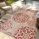 preview thumbnail 96 of 114, Gertmenian Solterra Bohemian Moroccan Global Weather Resistant Polypropylene Flatweave Indoor/ Outdoor Area Rug Collection 6'6"x9'6" - Sovana Red