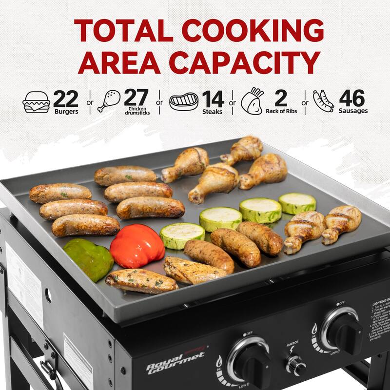 Royal Gourmet 2-Burner Gas Griddle,,Black