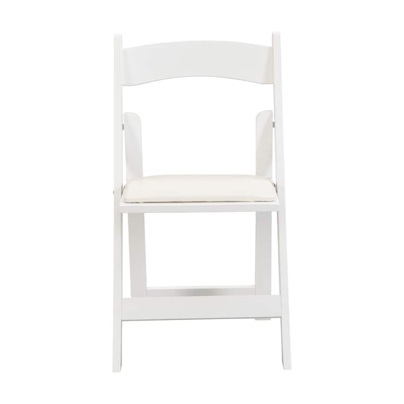 Beige+White 16.1" Folding Accent Chair (Set of 4)