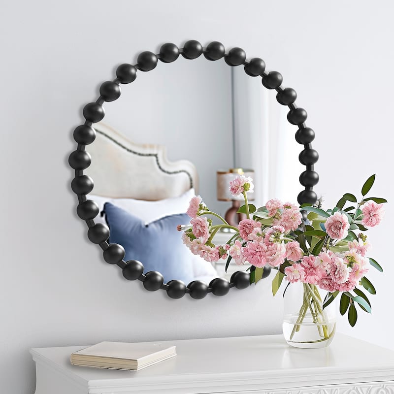 Madison Park Signature Marlowe Beaded Round Wall Mirror