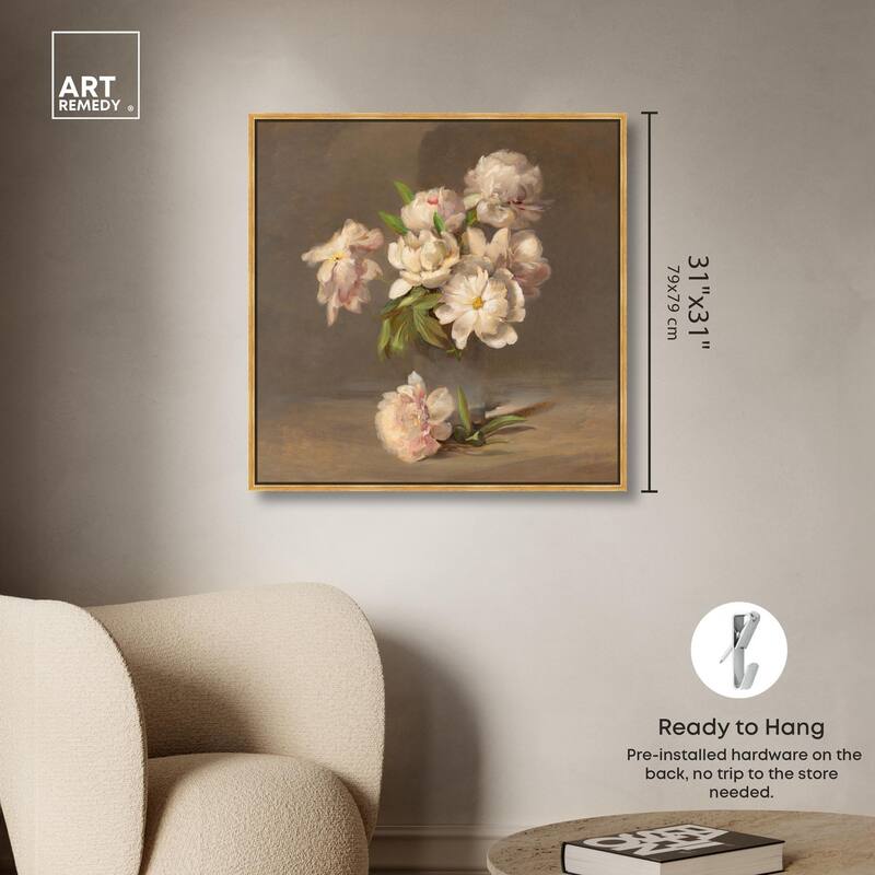 Porter Peonies in a Vase Canvas by Art Remedy