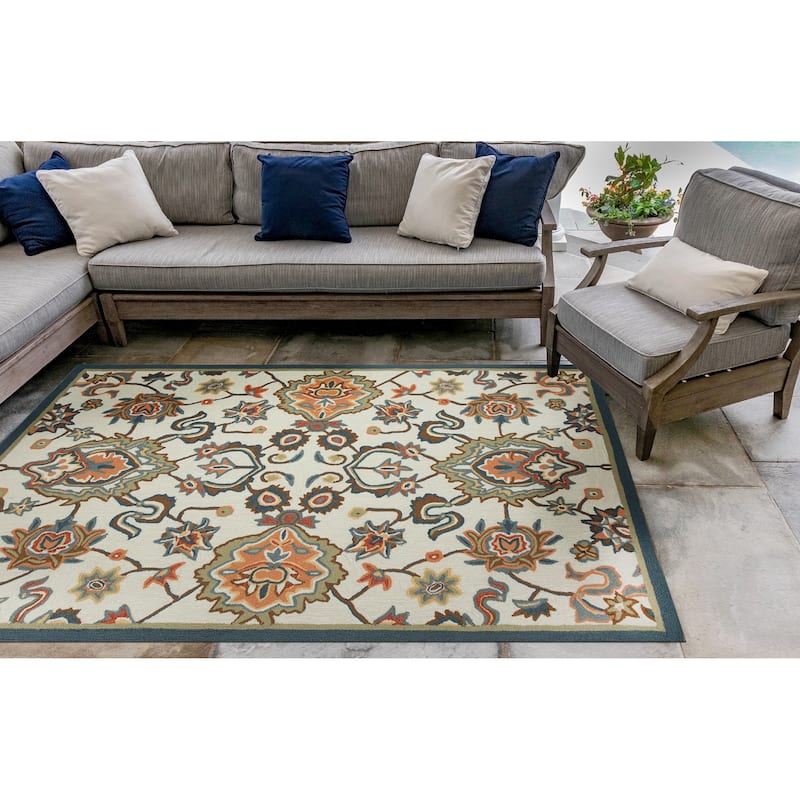 Liora Manne Capri Petra Indoor/Outdoor Area Rug Ivory - 7'6" x 9'6" - Ivory