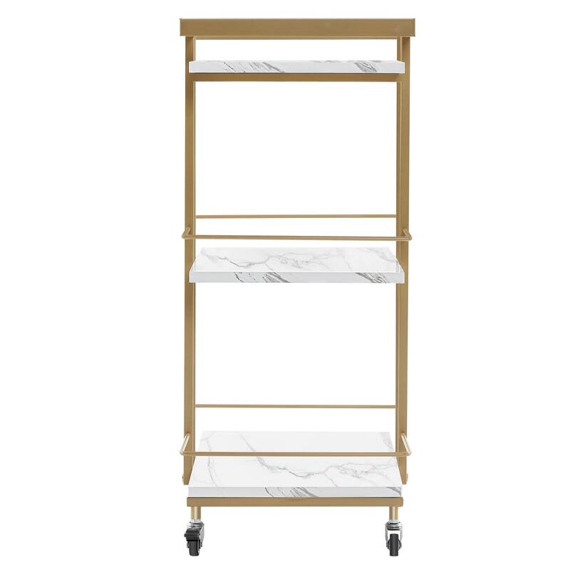 Modern Metal Storage 3-Tier Rolling Kitchen Utility Cart - 16.9" ( L ) x 13.0" ( W ) x 29.5" ( H )