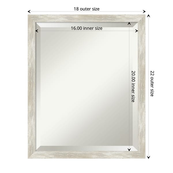 dimension image slide 6 of 12, Beveled Bathroom Wall Mirror - Crackled Metallic Frame