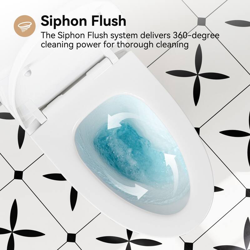 HOROW White One-Piece Compact Elongated 1.28 GPF Toilet with Comfort Height and Slow-Close Seat - N/A