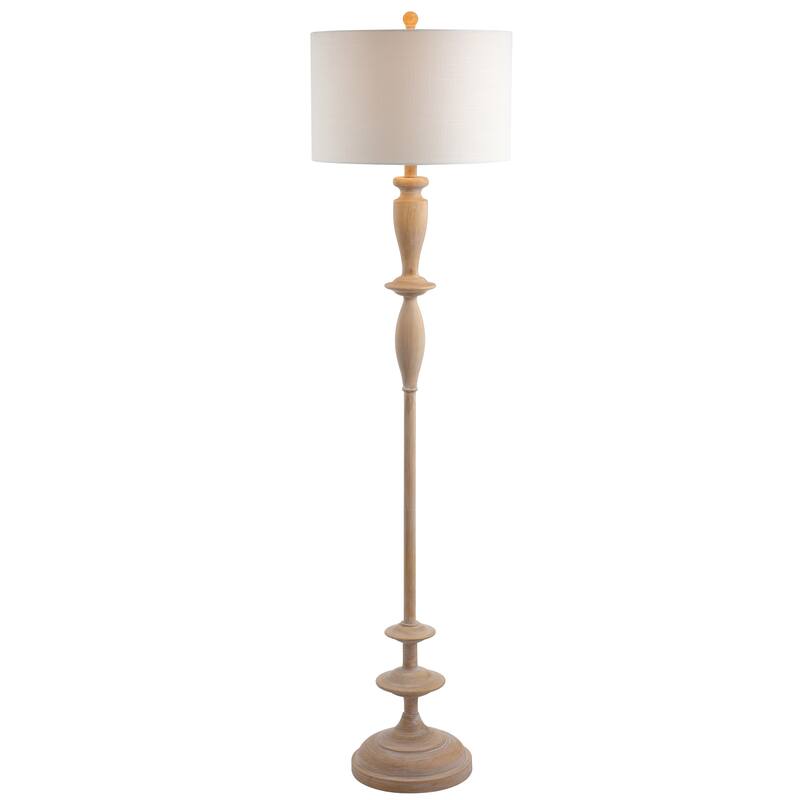 Chelsea 63.5" Resin LED Floor Lamp, Brown wood finish by JONATHAN Y - 63.5" H x 16" W x 16" D