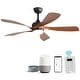 preview thumbnail 59 of 71, 45 Inch / 52 Inch White Ceiling Fan with Dimmable LED Light and Remote, 6-Speed Reversible DC Motor, ABS Blades Smart 45 Inch With APP/Voice/Remote Control - Black With Deep Brown ABS Blades