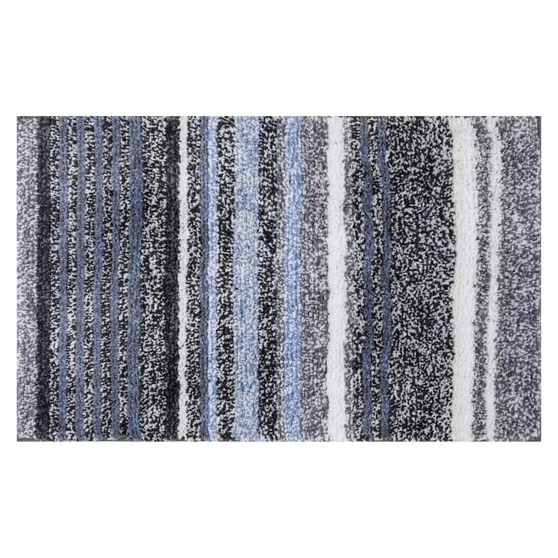 Striped Bathroom Mat Soft Absorbent Non-Slip Backing Quick Dry Bath Rugs Home Gifts