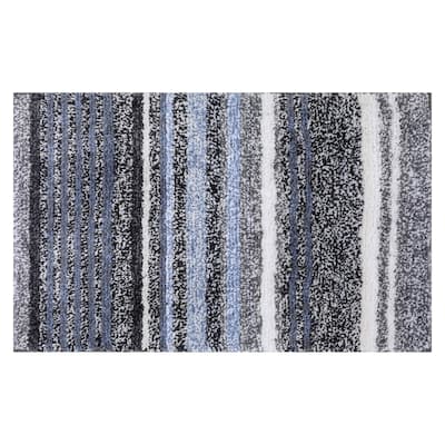 Striped Bathroom Mat Soft Absorbent Non-Slip Backing Quick Dry Bath Rugs Home Gifts
