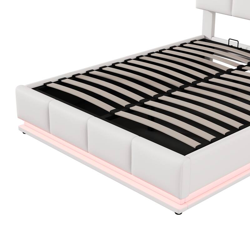 Full Size Tufted Upholstered Platform Bed with Hydraulic Storage System Bed Bath & Beyond