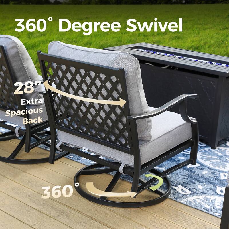 MAISON ARTS 4/5-Piece Patio Conversation Sets, Sofa Set with 2 xSingle Sofa Chairs, 1 x 3-seater Sofa and Coffee Table/Ottomans