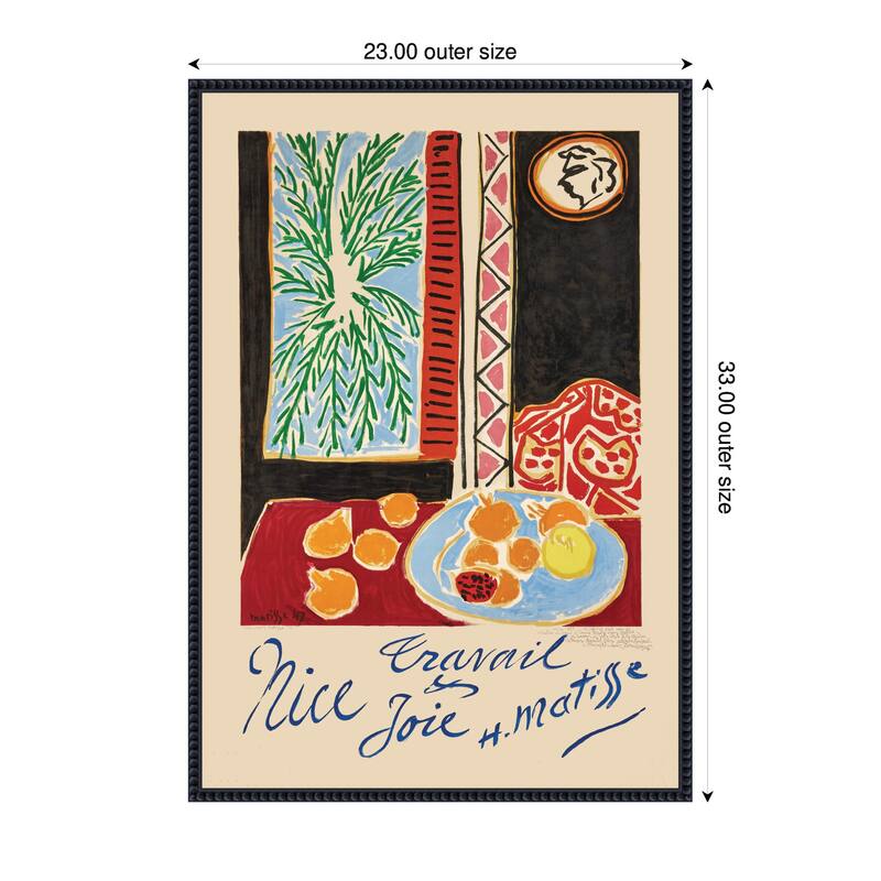 Kate and Laurel Nice Travail et Joie 1947 Henri Matisse by Nostalgia Prints Framed Canvas Wall Art Print