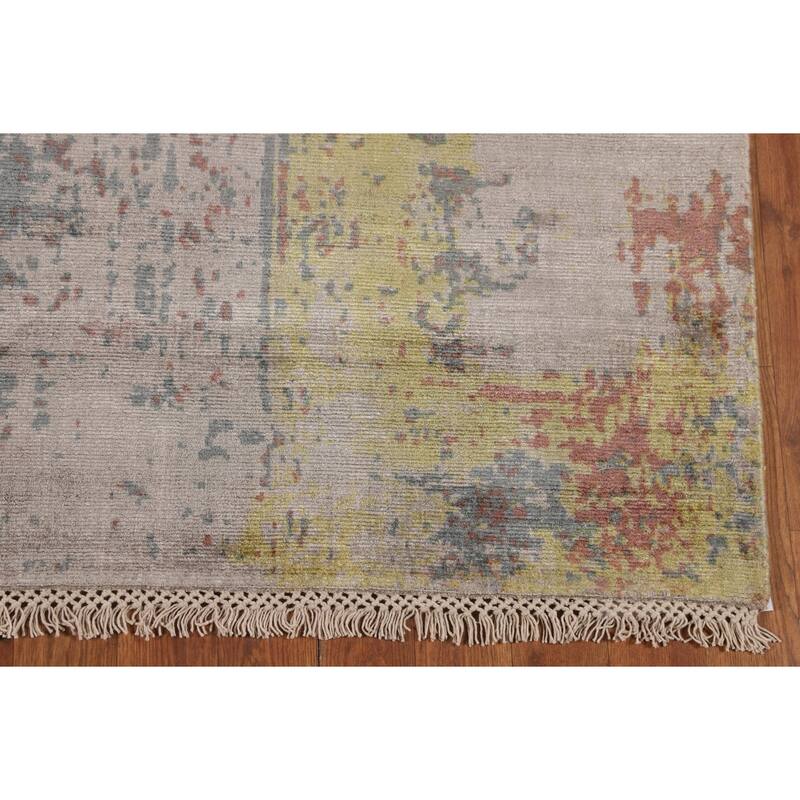 Contemporary Colorful Abstract Area Rug Handmade Wool Carpet - 4'10"x 7'4"