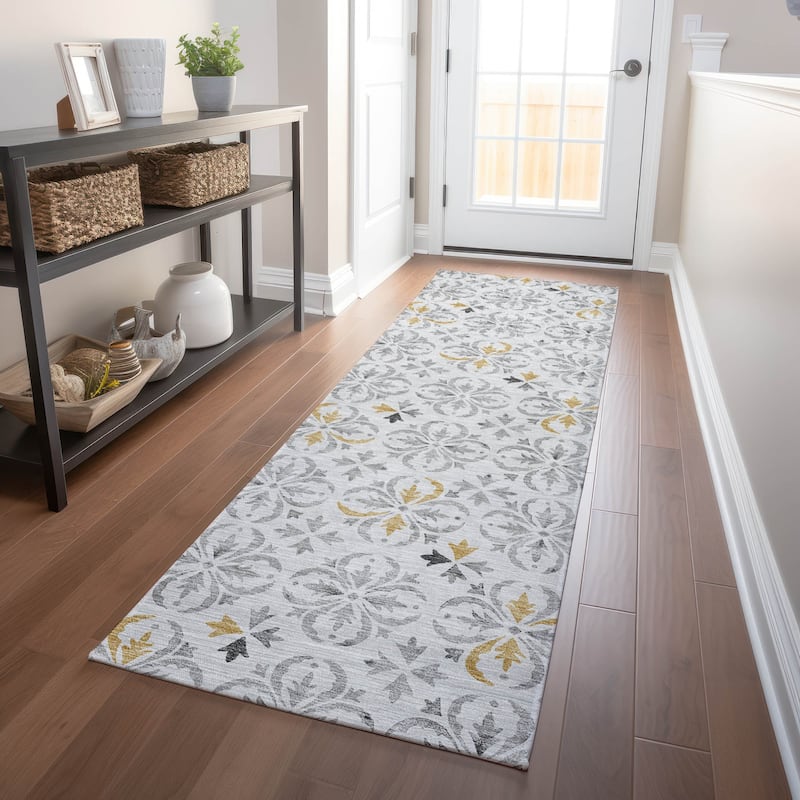 Machine Washable Indoor/ Outdoor Chantille Traditional Medallion Rug