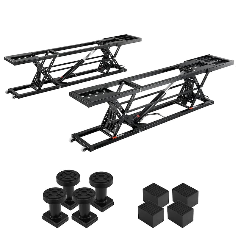 Car Lift with 120V Power Unit, Auto Car Jack Lifts for Home Garage Shop - Black