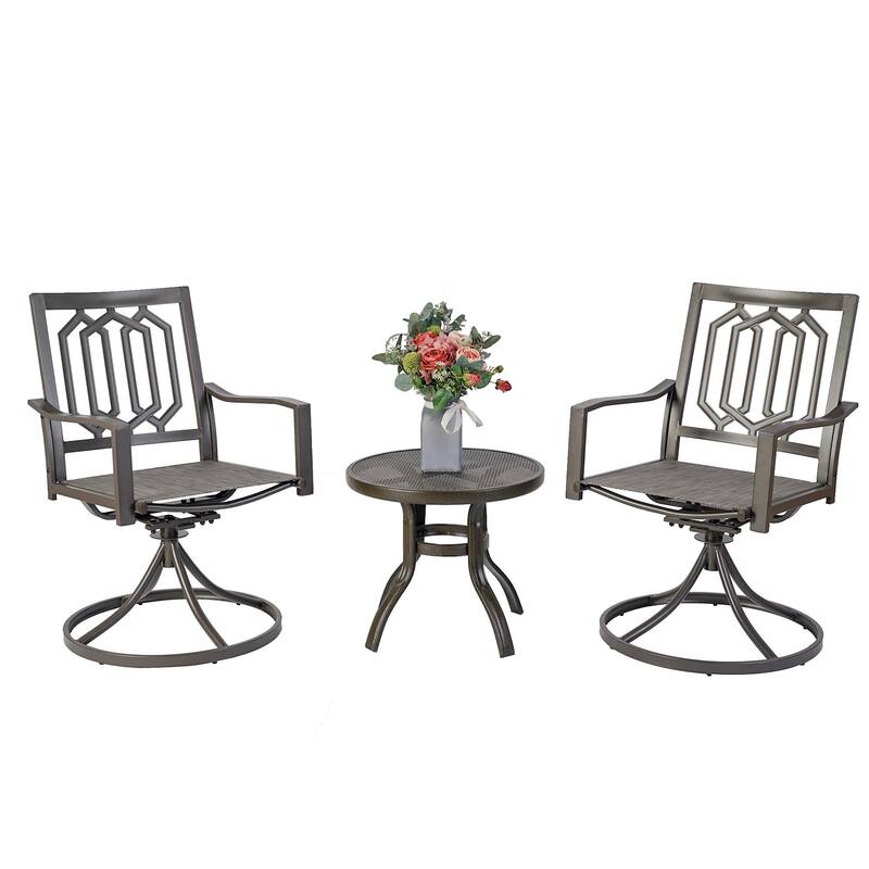 Kozyard Modern Classic Outdoor Metal Swivel Chairs Patio Dining Rocker Chair