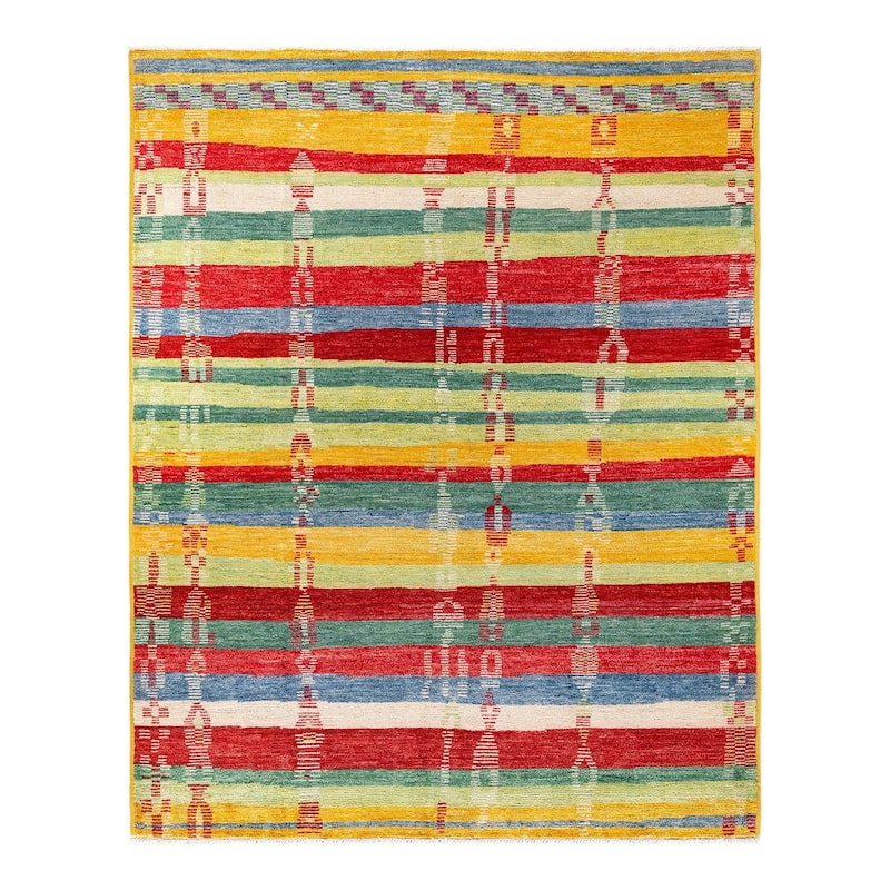 Contemporary Overdyed Wool Hand Knotted Area Rug - 8' 2" x 10' 1"